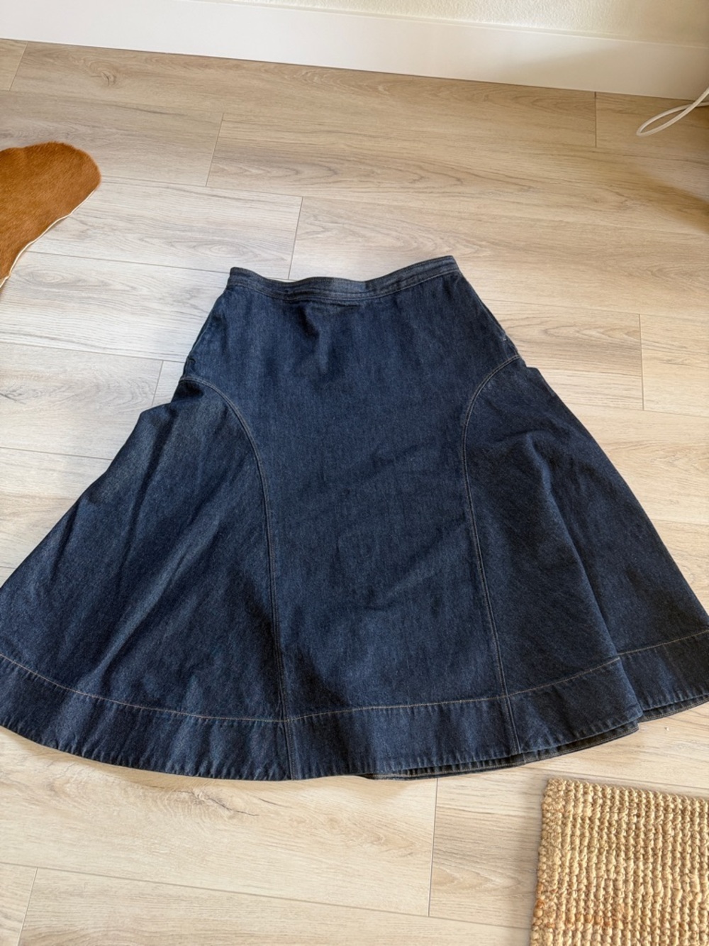 COS Dark Blue Denim A-Line Skirt